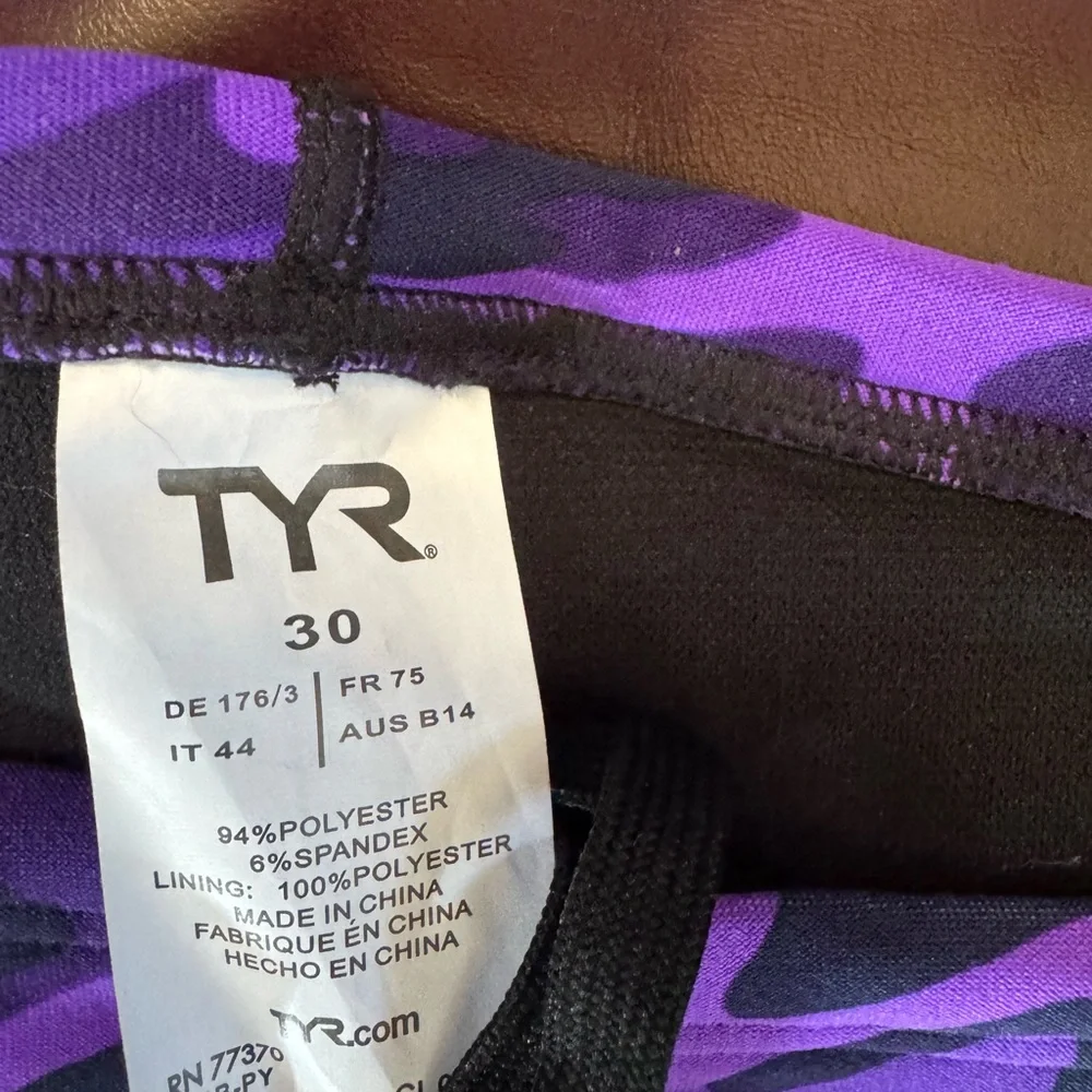 NEW Men’s 30 TYR Purple Camo Jammer Swimsuit with tags never worn